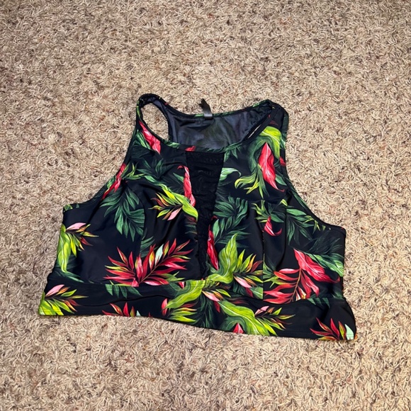 Torrid Tropical Floral Mesh Panel Bikini Top 3X - Picture 5 of 7